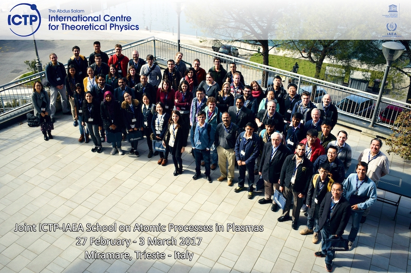 Group photo for the 2017 Joint ICTP-IAEA Workshop on Atomic Processes in Plasmas