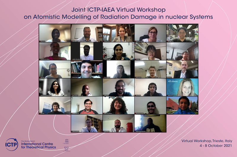 Group photo for the 2021 Joint ICTP-IAEA School on Atomistic Modelling of Radiation Damage in Nuclear Systems